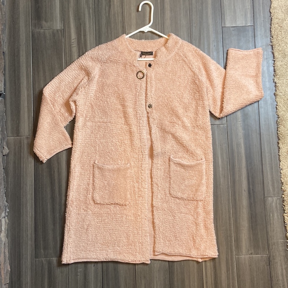 13 Janice Apparel Light Pink Long Cardigan